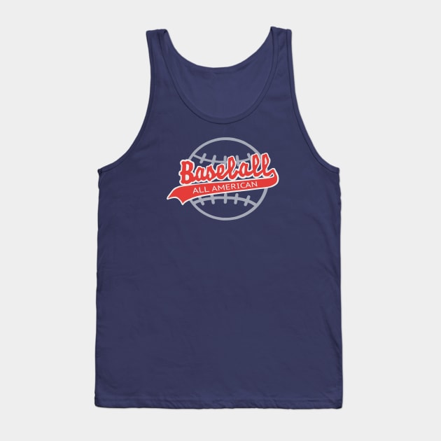 Baseball All American Banner Tank Top by Trent Tides